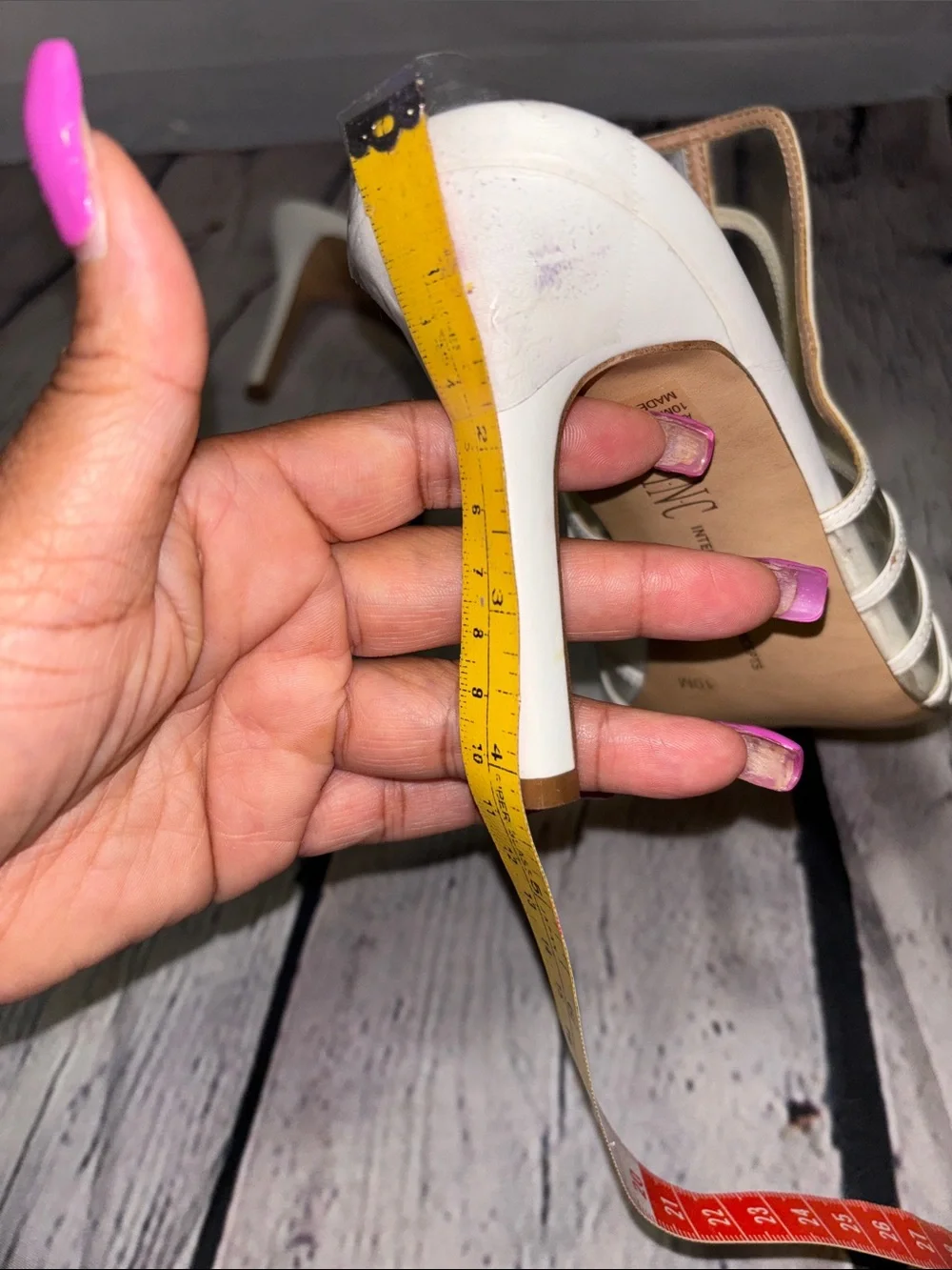 INC International Concepts White Clear Cage Strap Heels